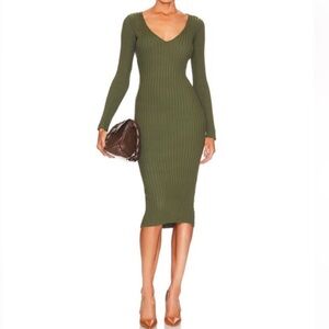 NBD Bekah Deep V Midi Dress